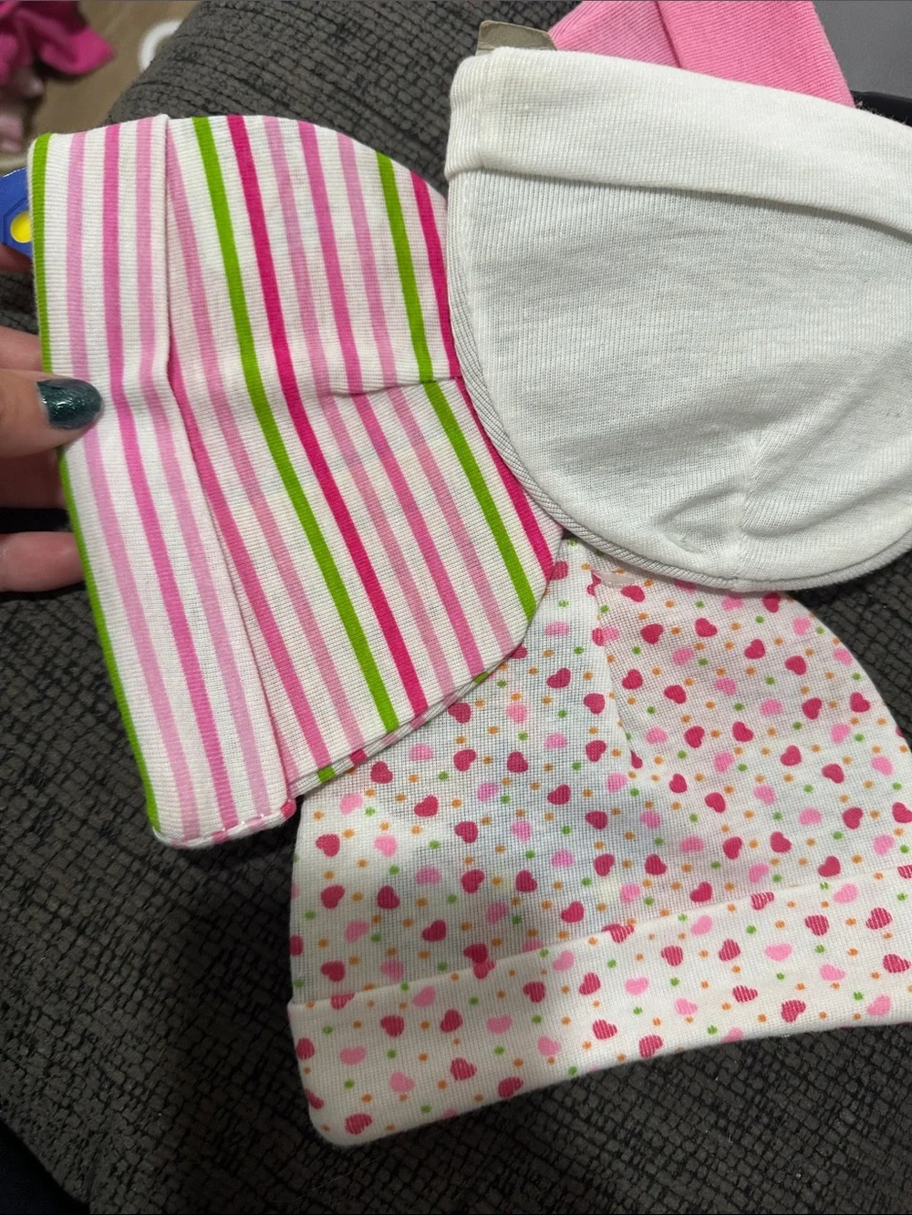 Baby Beanie Set - Pink & Pastel Prints set of 4